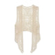 Asymmetric Floral Crochet Knitted Vest Jacket 2018 Summer Autumn Women Retro Sleeveless Cardigan Ladies Embroidery Waistcoat
