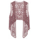 Asymmetric Floral Crochet Knitted Vest Jacket 2018 Summer Autumn Women Retro Sleeveless Cardigan Ladies Embroidery Waistcoat
