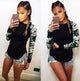 Autumn Print T Shirt Femme Causal T Shirt Women Top Female T Shirt Long Sleeve White T-shirt Woman Black White Tshirt Top