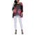 Autumn Tops For Women 2019 Casual O-neck Batwing Sleeve Blouse Women Top And Blouses Three Quarter Print Beige Blouse Shirt