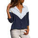 Autumn Tops For Women 2019 Casual Turn-down Collar Blouse Women Top And Blouses Feminina Long Sleeve Patchwork Blouse Shirt