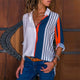Autumn Tops For Women 2019 Casual Turn-down Collar Blouse Women Top And Blouses Feminina Long Sleeve Patchwork Blouse Shirt