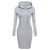 Autumn Winter Warm Sweatshirt Long-sleeved Dress Woman Clothing Hooded Collar Pocket Simple Casual lady Dress Vesdies Sweatshirt