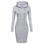 Autumn Winter Warm Sweatshirt Long-sleeved Dress Woman Clothing Hooded Collar Pocket Simple Casual lady Dress Vesdies Sweatshirt