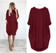 Autumn Womens dresses Pocket Loose Dress Ladies O Neck Casual long girl Tops Dress female fashion big vestido
