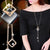 BYSPT Zircon Black Rose Flower Long Necklace Sweater Chain Fashion Metal Chain Crystal Flower Pendant Necklaces Adjusted