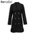 BerryGo Office lady solid women's blazer dress Elegant ruffle casual blazer 2018 Autumn winter double-breaste slim blazer dress