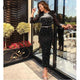 Black Cocktail Dress Long Sleeves Sheath Beaded Round Neck Tea Length Flowers Plus Size Women Formal Gala Dresses Party Gowns