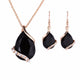 Black Crystal Earrings Necklaces Sets Gold Color Jewelry Sets for Women Geometric Design Wedding Jewelry 2PCS Jewelry Sets