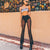Black Shiny Sequined Long Pants Mesh See Through High Waist Flare Pants Sexy Ladies Slim Trousers Clubwear Party New Arrival
