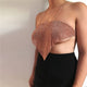 Bling Rhinestones Heart Shape Sleeveless Tank Top Women Sexy Backless Halter Crop Tops 2019 Summer Top Rave Festival Party Top