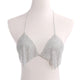 Bling Silver Gold Rhinestones Halter Bra Crop Top Women Sexy Backless Deep V Neck See Through Tank Tops 2019 Summer Beach Top