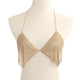 Bling Silver Gold Rhinestones Halter Bra Crop Top Women Sexy Backless Deep V Neck See Through Tank Tops 2019 Summer Beach Top