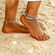 Boho Style Star Anklet Fashion Multilayer Foot Jewelry Fashion gold color Chain Ankle Bracelet for Women Beach Party Gift ns27