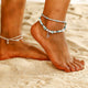 Boho Style Star Anklet Fashion Multilayer Foot Jewelry Fashion gold color Chain Ankle Bracelet for Women Beach Party Gift ns27