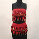Boho Women Belly Dance Hip Chiffon Skirt Scarf Wrap Belt Coins Chiffon Hot Mini Skirt for Lady Wholesale Price
