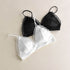 Bra Soft White Silk Bralette Comfortable Wireless Women Bra Triangle Lace Bralette Brassiere Sexy Ladies Bras For Women Crop Top