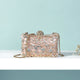 Bridal Metal Clutch Floral Bag Women Crystal Gold Evening Bag Wedding Party Handbags Purse Lady Diamond Rhinestone Clutches