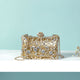 Bridal Metal Clutch Floral Bag Women Crystal Gold Evening Bag Wedding Party Handbags Purse Lady Diamond Rhinestone Clutches