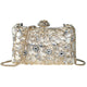 Bridal Metal Clutch Floral Bag Women Crystal Gold Evening Bag Wedding Party Handbags Purse Lady Diamond Rhinestone Clutches