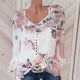 Button Women Shirts Spring Casual V-Neck Chiffon Blouse Women Top Camisa Feminina Long Sleeve Ladies Print Blouse Femme Shirt
