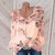 Button Women Shirts Spring Casual V-Neck Chiffon Blouse Women Top Camisa Feminina Long Sleeve Ladies Print Blouse Femme Shirt