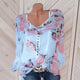 Button Women Shirts Spring Casual V-Neck Chiffon Blouse Women Top Camisa Feminina Long Sleeve Ladies Print Blouse Femme Shirt