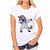 CDJLFH Summer Women T-shirt Fashion Unicorn Theme Print White Tops Shirt Women Short Sleeve Round Neck Tshirt Feminina Camisa