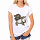 CDJLFH Summer Women T-shirt Fashion Unicorn Theme Print White Tops Shirt Women Short Sleeve Round Neck Tshirt Feminina Camisa