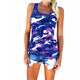Casual Camouflage Sleeveless T-shirts Women Sexy U-neck Backless Slim Cotton Tees Summer Plus Size Female Simple Wild Vest Tops