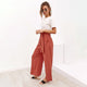 Casual Cotton Linen women high waist wide leg pants summer autumn office band loose palazzo trousers female black yellow pants