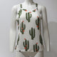 Casual Halter Cactus Print Vest Tops Women Sexy Sleeveless Simple Wild Tees Summer Ladies Vogue Sweet T-shirts High Quality New
