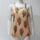 Casual Halter Cactus Print Vest Tops Women Sexy Sleeveless Simple Wild Tees Summer Ladies Vogue Sweet T-shirts High Quality New