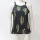 Casual Halter Cactus Print Vest Tops Women Sexy Sleeveless Simple Wild Tees Summer Ladies Vogue Sweet T-shirts High Quality New