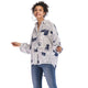 Casual Letter Printed Newspaper Shirts Women Turn-down Collar Long Sleeves Loose Blouses Streetwear Ladies Fashion Wild Shirts
