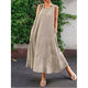 Casual Plaid Sleeveless Plus Size Long Dress Women Sexy Loose Summer Dress Boho Beach Female Fashion Vintage Dress Vestidos New