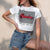 Casual Print Letter Short T-shirts Women Sexy O-neck Short Sleeve Loose Tees Summer Ladies Vogue Punk Wild White Tops Cotton