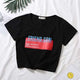Casual Solid Letter Print Short Tops Women Vogue Short Sleeve Slim T-shirts Summer Ladies Fashion Graphic Simple Women Tees New
