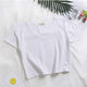 Casual Solid Letter Print Short Tops Women Vogue Short Sleeve Slim T-shirts Summer Ladies Fashion Graphic Simple Women Tees New