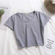 Casual Solid Letter Print Short Tops Women Vogue Short Sleeve Slim T-shirts Summer Ladies Fashion Graphic Simple Women Tees New