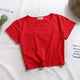 Casual Solid Letter Print Short Tops Women Vogue Short Sleeve Slim T-shirts Summer Ladies Fashion Graphic Simple Women Tees New
