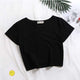 Casual Solid Letter Print Short Tops Women Vogue Short Sleeve Slim T-shirts Summer Ladies Fashion Graphic Simple Women Tees New