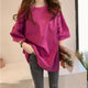 Casual Solid Loose T-shirts Women O-neck Half Sleeve Pullovers Wild Tops Summer Plus Size Ladies Fashion Simple Milk Silk Tees