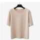 Casual Solid O-neck Loose T-shirts Women Fashion Short Sleeves Cotton Wild Tees  Ladies Simple Confortable Tops High Quality New