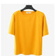 Casual Solid O-neck Loose T-shirts Women Fashion Short Sleeves Cotton Wild Tees  Ladies Simple Confortable Tops High Quality New