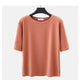 Casual Solid O-neck Loose T-shirts Women Fashion Short Sleeves Cotton Wild Tees  Ladies Simple Confortable Tops High Quality New