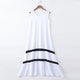 Casual Striped Loose Ankle-length Tank Dress Solid O-neck Sleeveless Soft Dresses For Pregnant Female Fashion Bottom Dress 2019