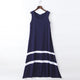 Casual Striped Loose Ankle-length Tank Dress Solid O-neck Sleeveless Soft Dresses For Pregnant Female Fashion Bottom Dress 2019