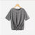 Casual Striped Short Sleeve Lace Up Tops Women O-neck Cotton Loose Black White Tees Summer Ladies Fashion Simple Wild T-shirts