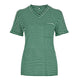 Casual V-neck Striped Summer T-shirts Women Short Sleeve Pockets Plus Size Tees Streetwear Ladies Vogue Simple Wild Tops New